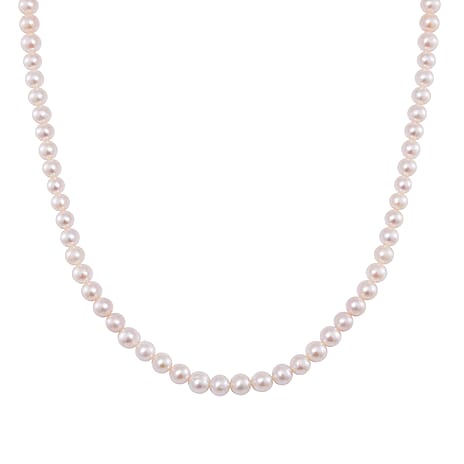 AAA Natural White Edison Pearl Necklace (Size - 20) in Yellow Gold Overlay Sterling Silver