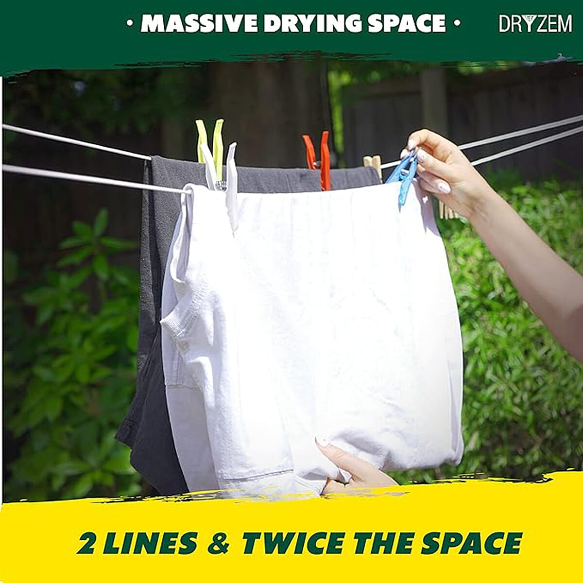 DRYZEMS Retractable Washing Line (30m) - White