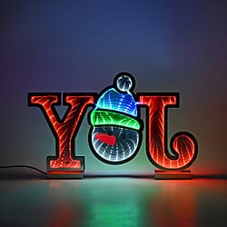 Infinity Mirror Light- Candy Cane - Festive Decor