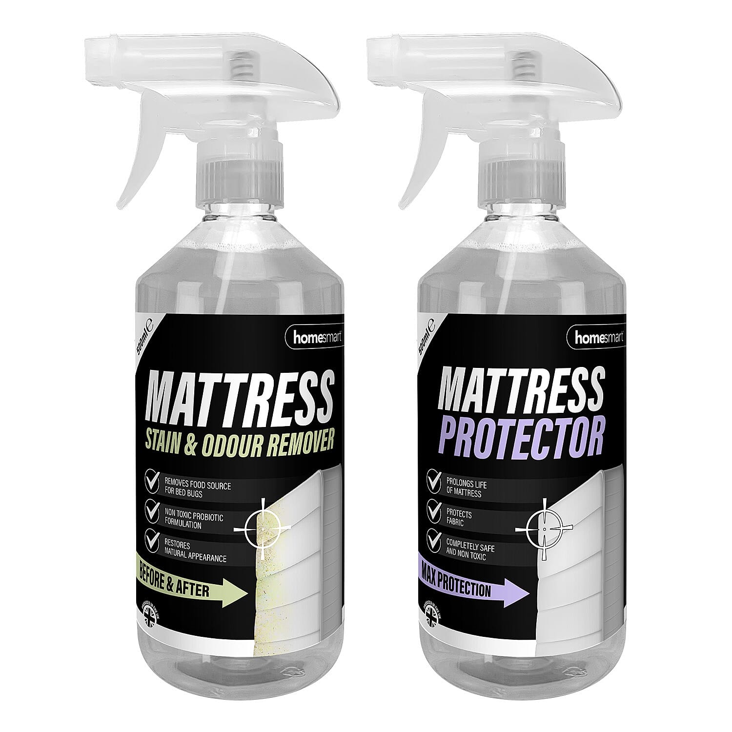 Home Smart Matress Stain and Odour Remover (500ml) & Mattress Protector Spray (500ml)