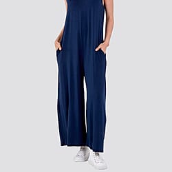 Wild Flower - Sleeveless Plain V-Neck Jumpsuit