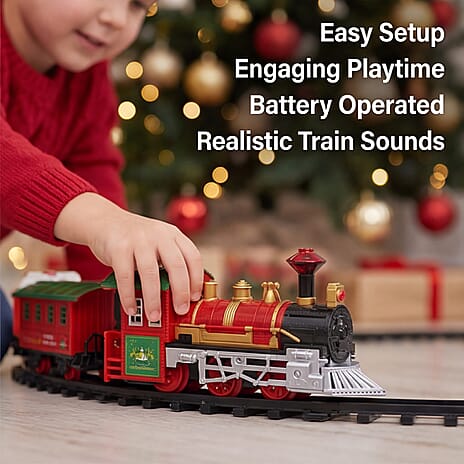 Christmas Tree Kids Train Set with Light - Sound - Multi