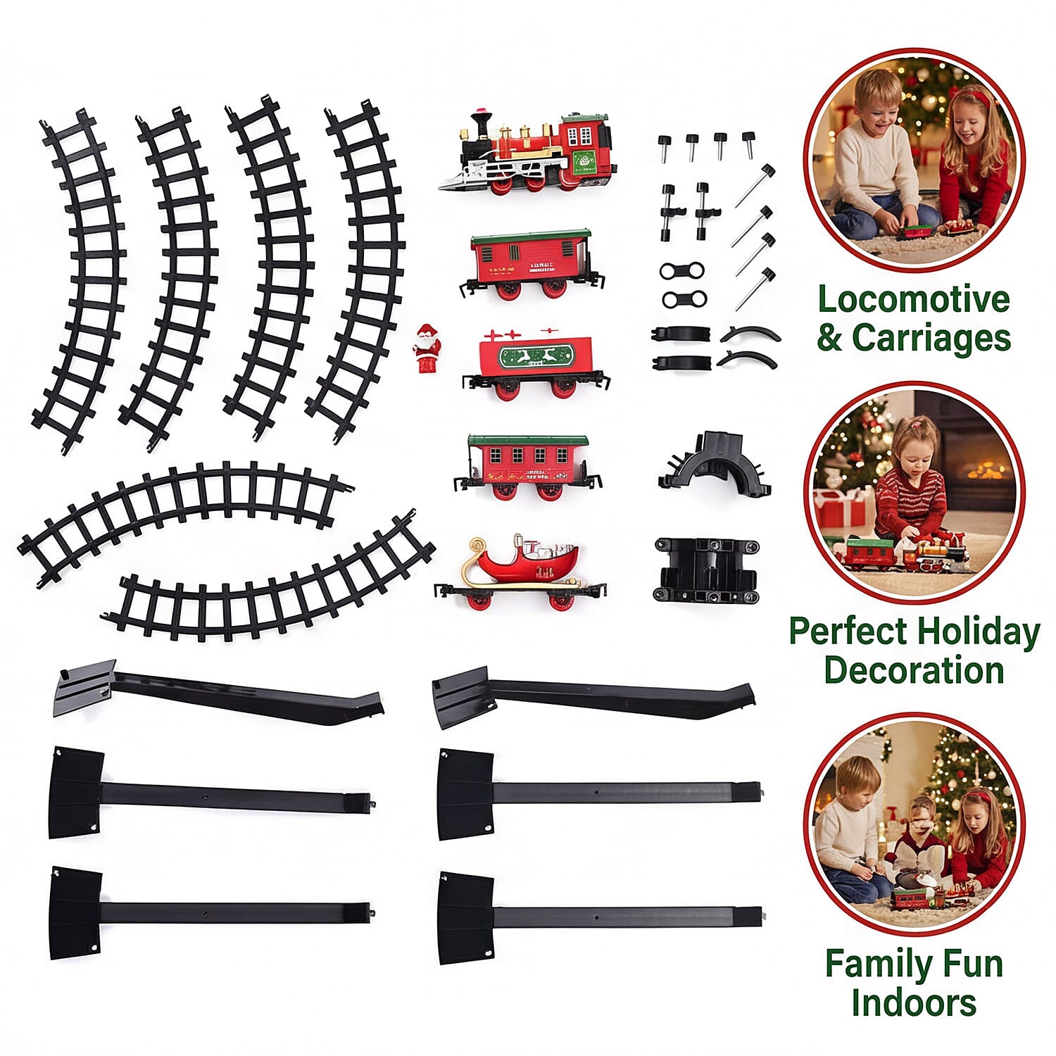 Christmas Tree Kids Train Set with Light - Sound - Multi