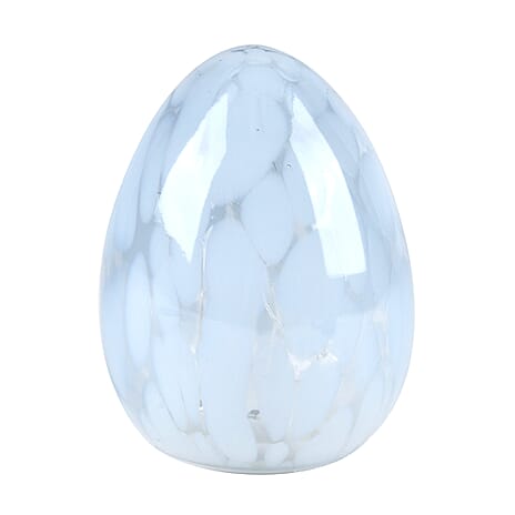 Ambient Egg Glass LED Lamp with String Lights (3xAAA Battery not inc.) - Light Blue