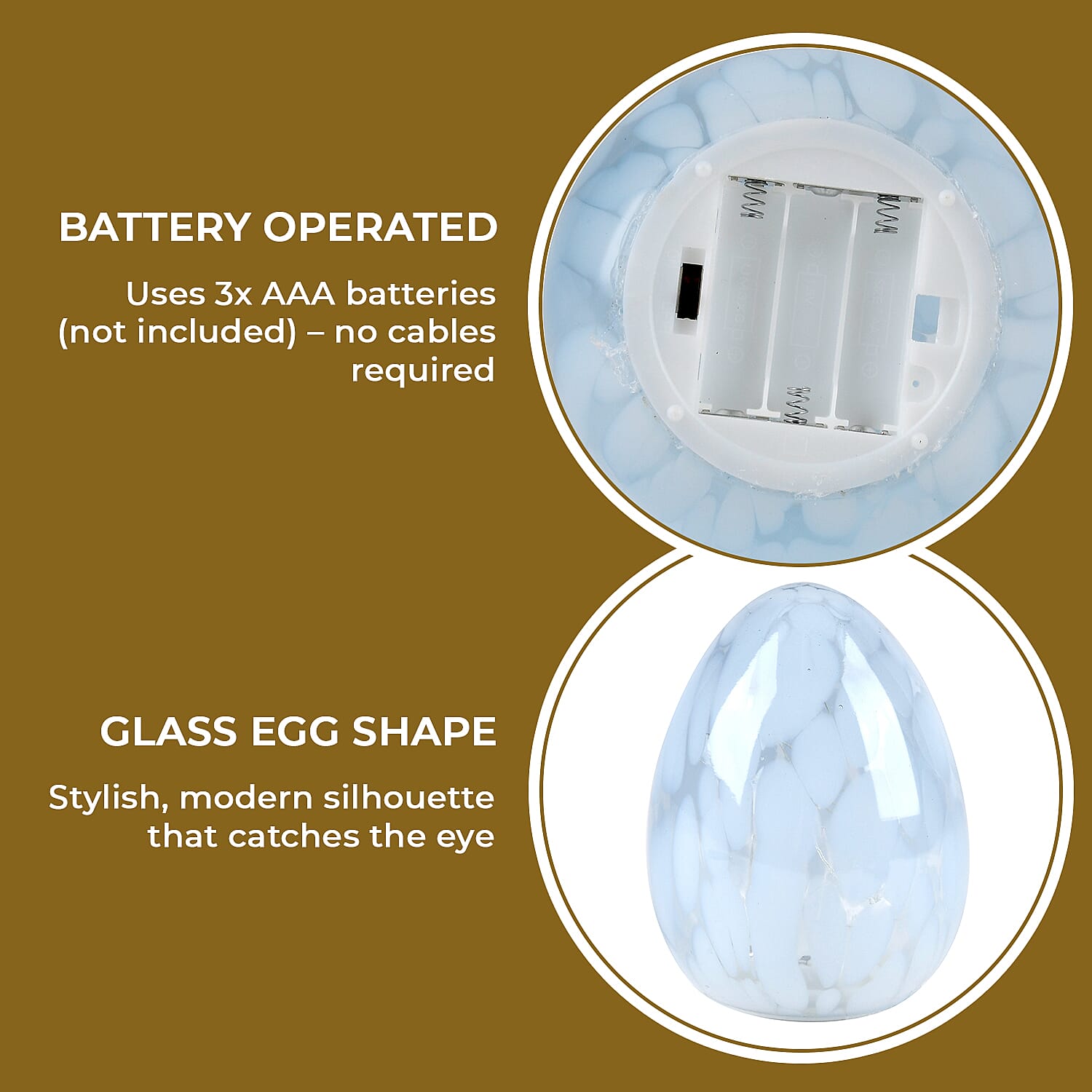 Ambient Egg Glass LED Lamp with String Lights