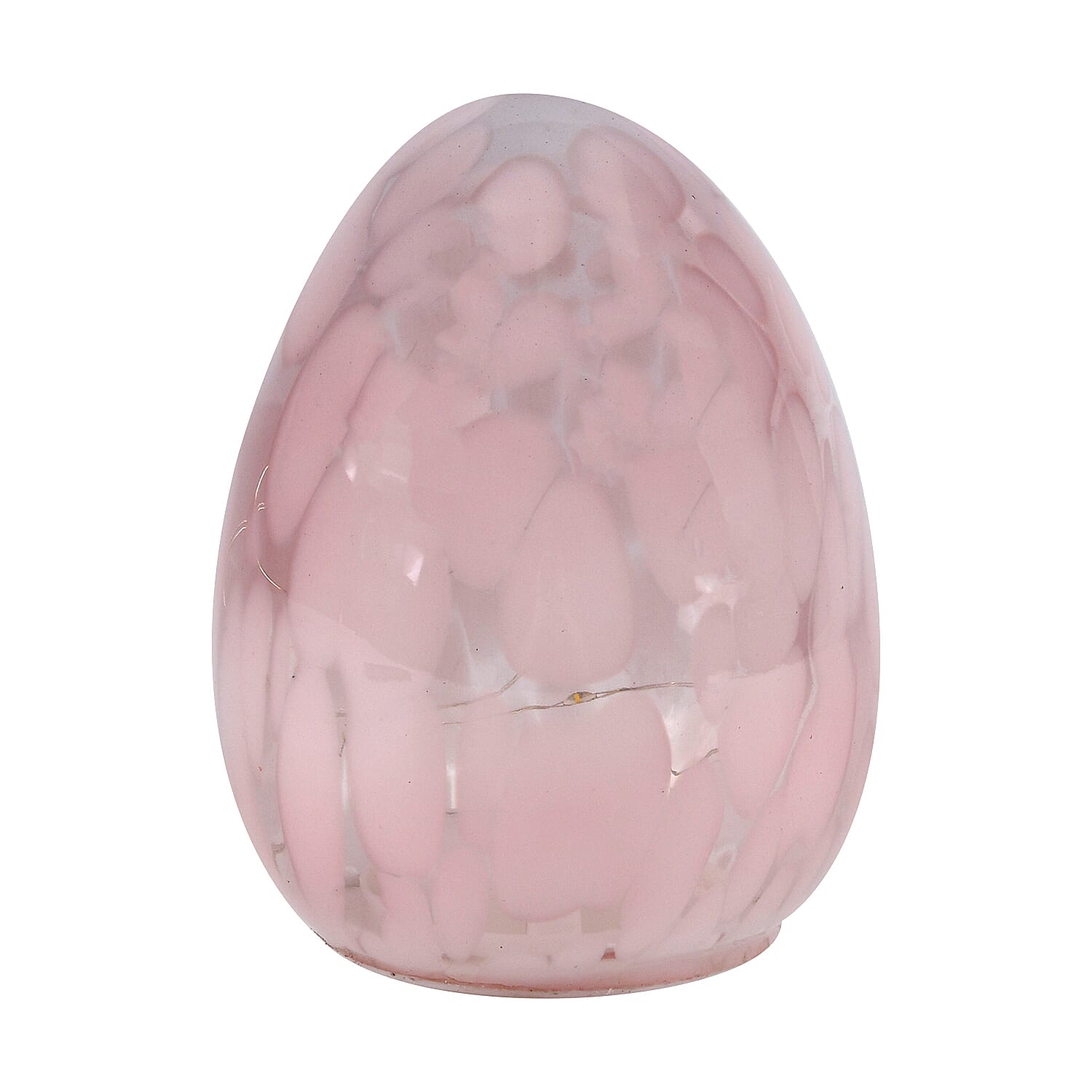 Ambient Egg Glass LED Lamp with String Lights (3xAAA Battery not inc.) - Pink