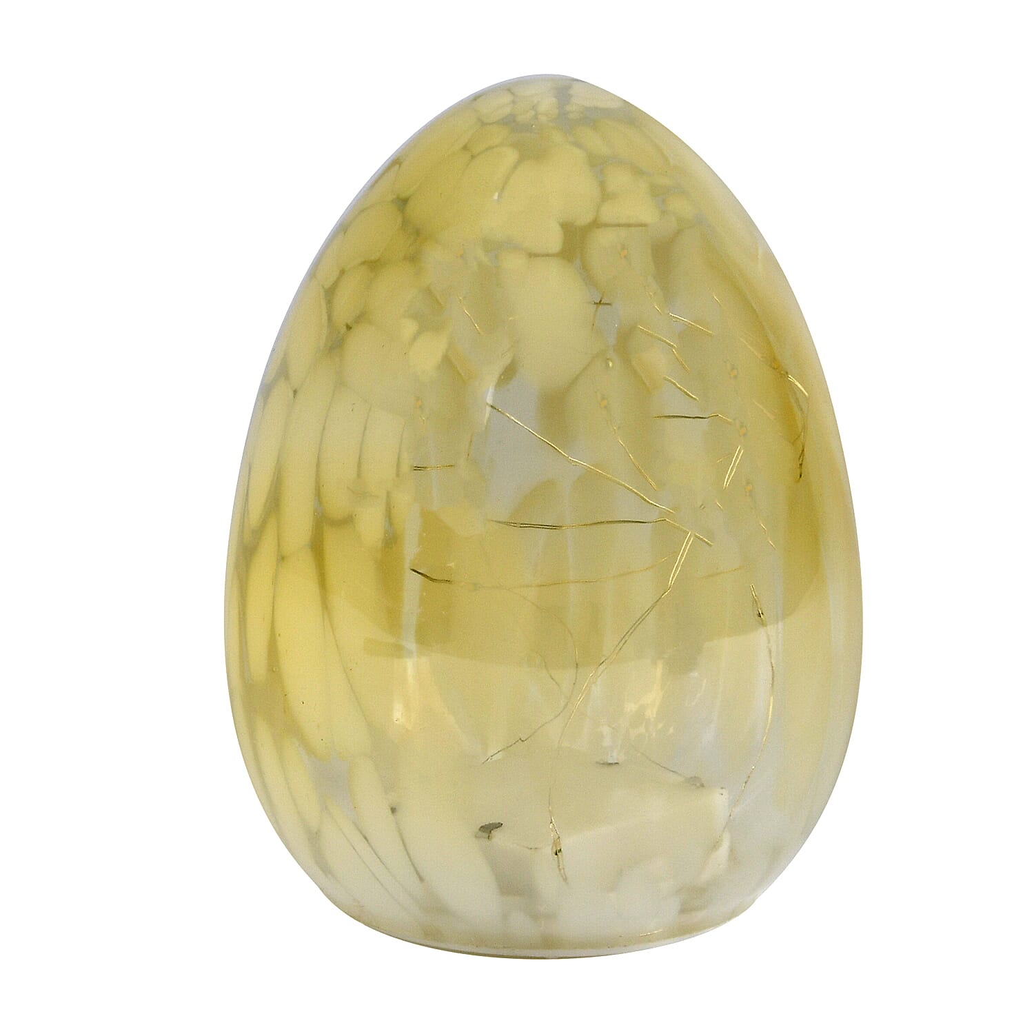 Ambient Egg Glass LED Lamp with String Lights (3xAAA Battery not inc.) - Yellow
