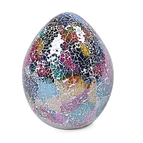 Classic Antique Look Egg Shape Mosaic Table Lamp - Multi Colour