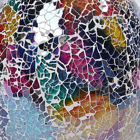 Classic Antique Look Egg Shape Mosaic Table Lamp - Multi Colour