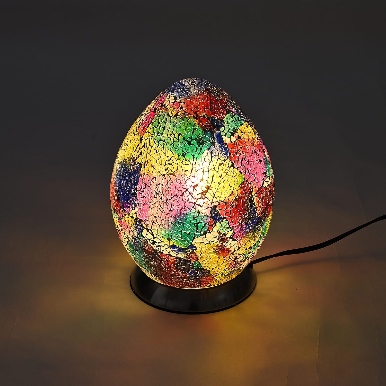Classic Antique Look Egg Shape Mosaic Table Lamp - Multi Colour Classic Antique Look Egg Shape Mosaic Table Lamp - Multi Colour