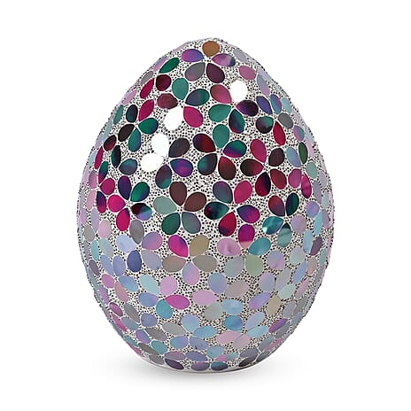 Floral Mosaic Egg Table Lamp Without - Multicolor