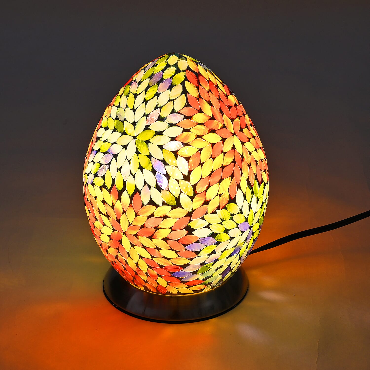 Leaf Mosaic Egg Table Lamp - Multi Color Leaf Mosaic Egg Table Lamp - Multi Color