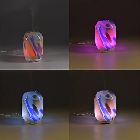 Ultrasonic Aroma Diffuser with 10 Fragrancel Oils & Changing LED Lights (Power 5W) - 120ml