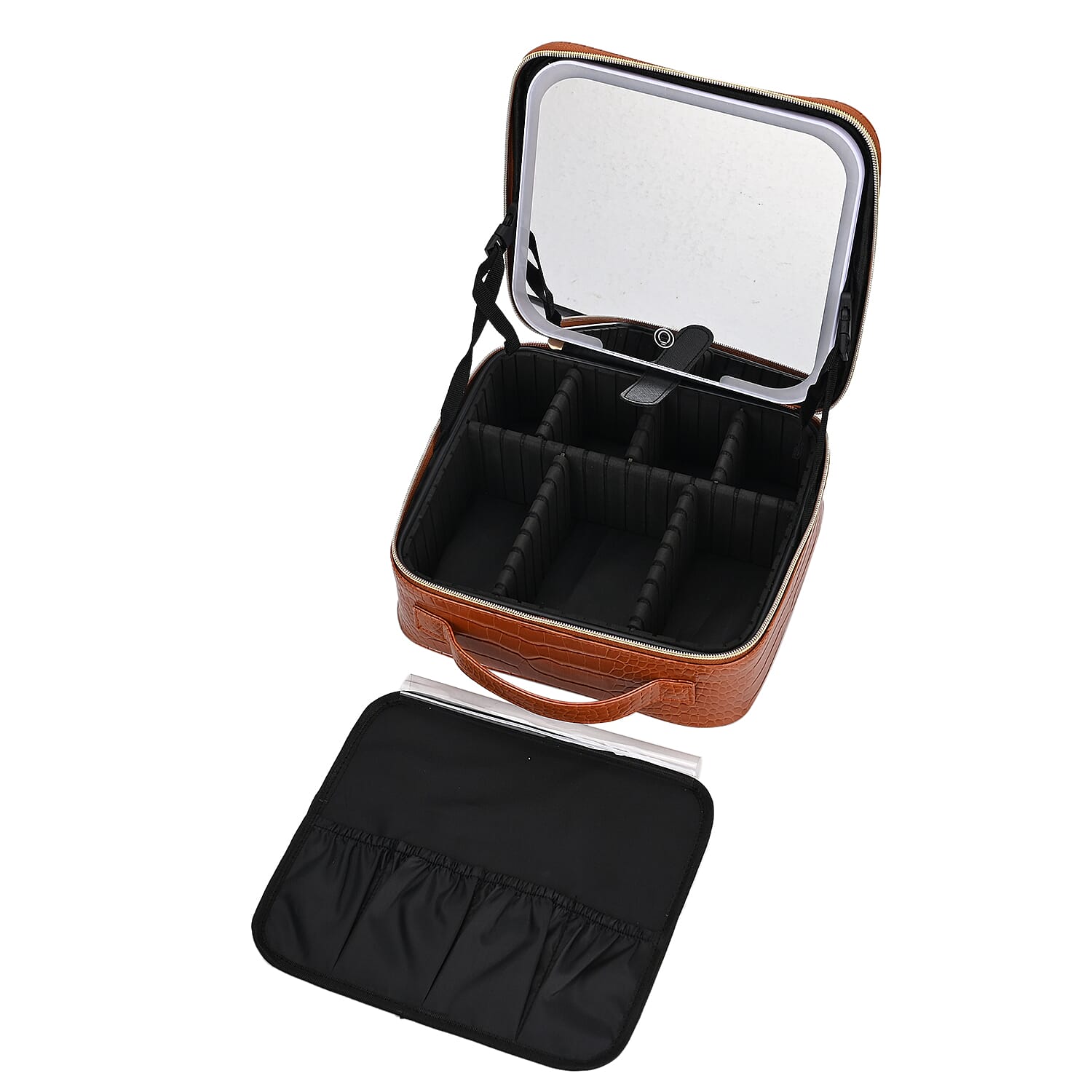 Beautech makeup case with LED mirror - Brown Beautech makeup case with LED mirror - Brown