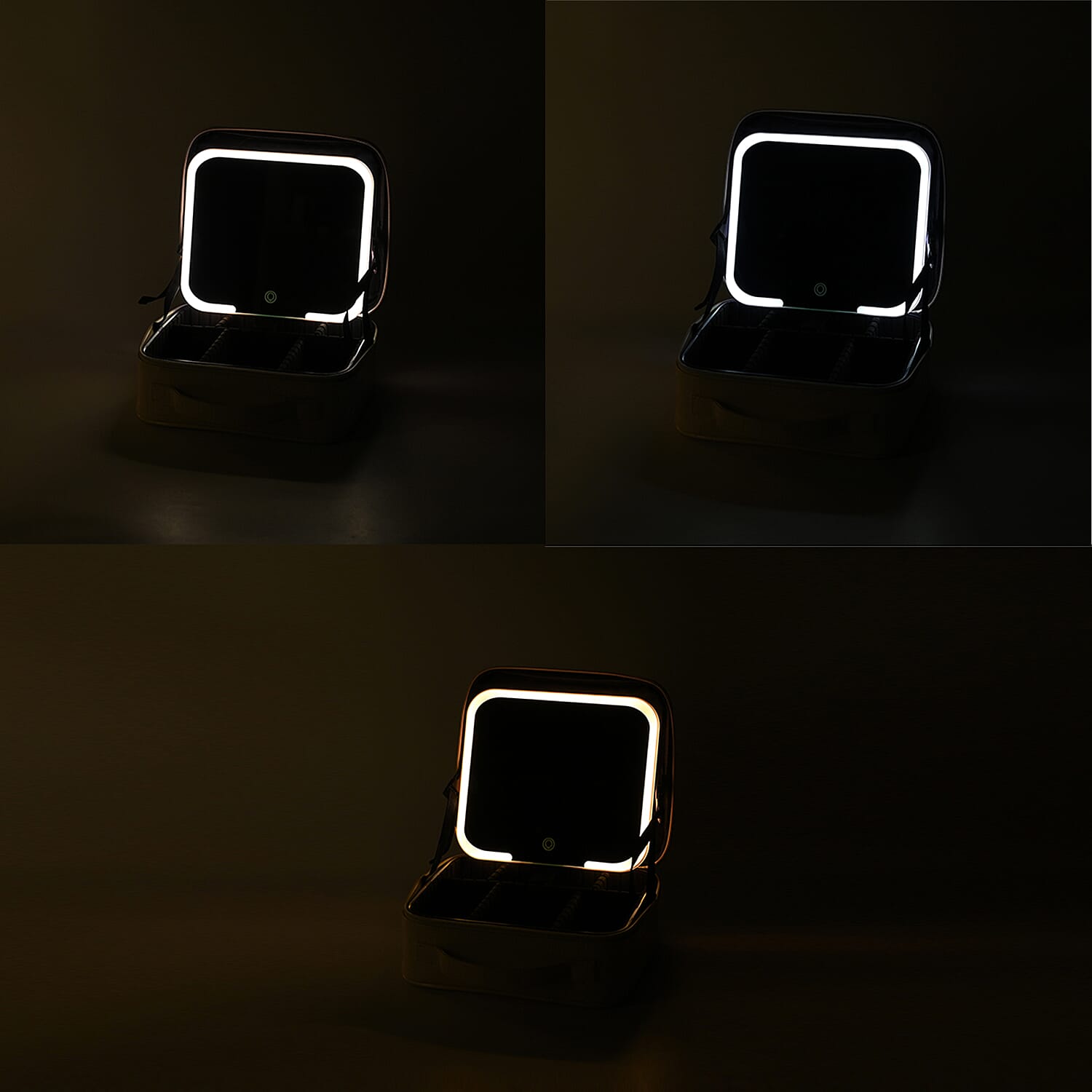 Beautech makeup case with LED mirror - White