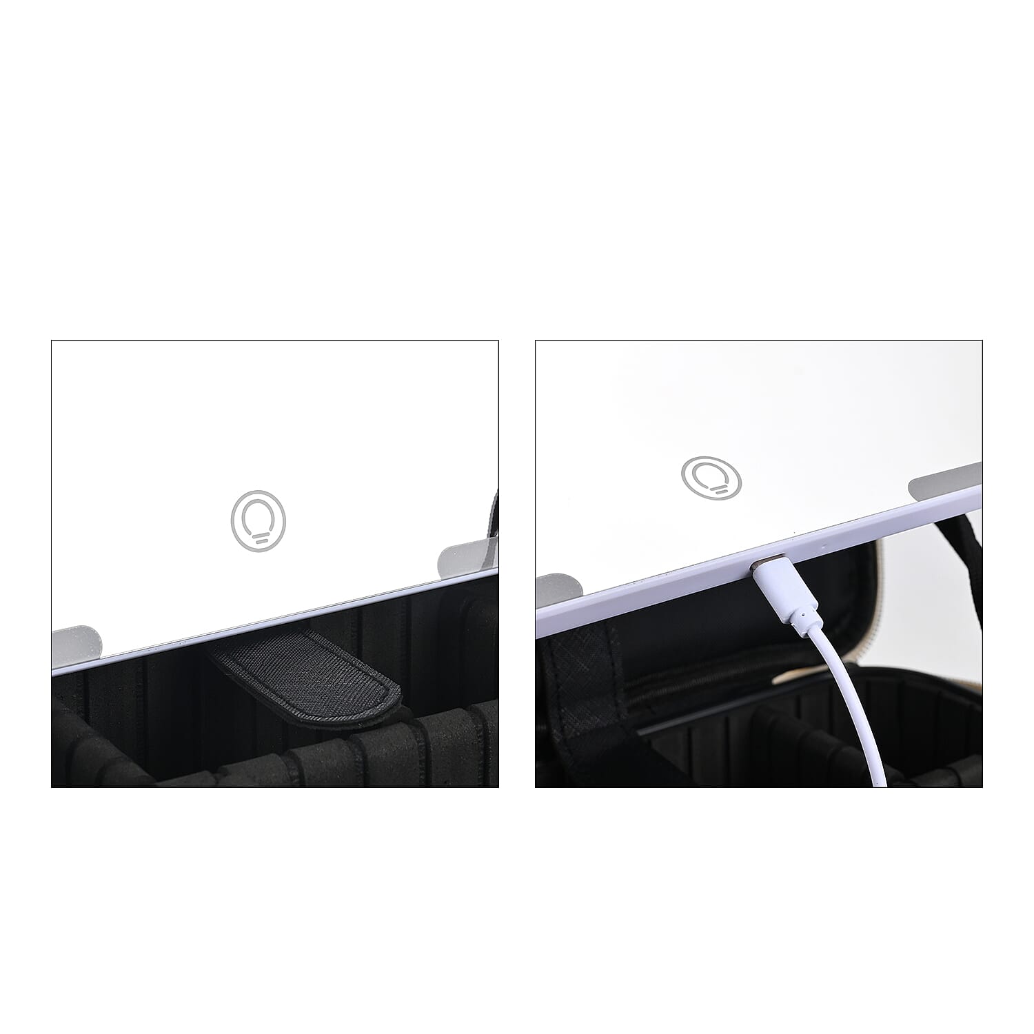 Beautech makeup case with LED mirror - White