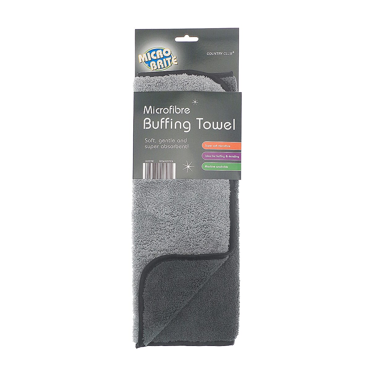 Set of 2 MICRO BRITE Microfiber Buffing Towel (Size 60x40 cm) - Orange & Light Grey