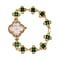 GENOA Crystal-Embellished Clover Design Watch