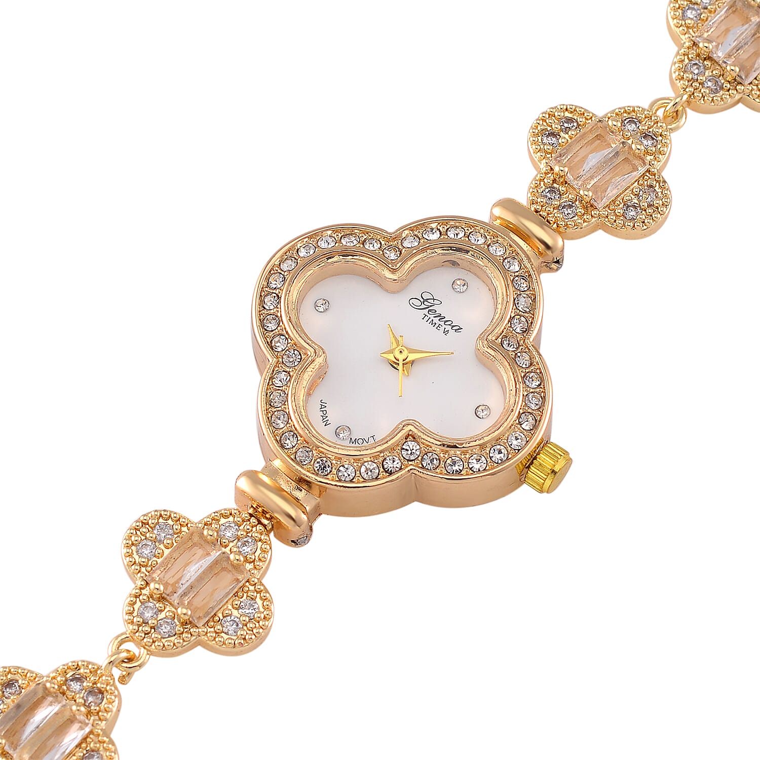 Mega Designer Inspired Closeout - GENOA Yellow Cubic Zirconia and White Crystal  Watch 10.01 ct