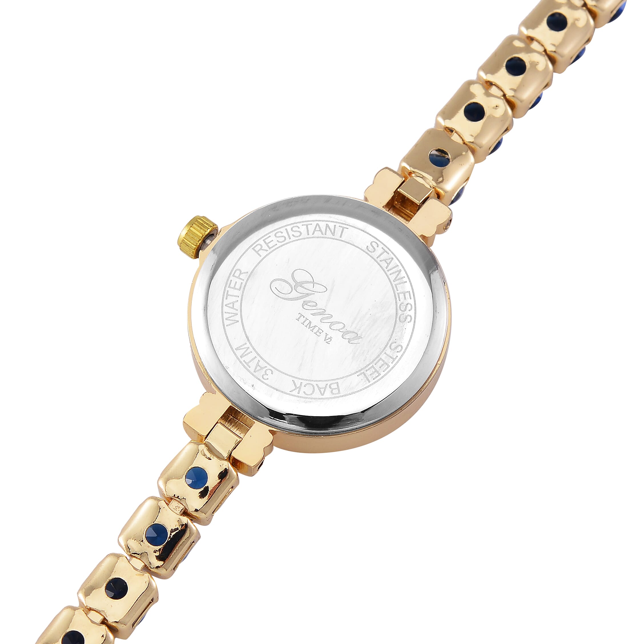 GENOA - Japanese Mov, 3 ATM, Blue CZ-White Crystal Watch GENOA - Japanese Mov, 3 ATM, Blue CZ-White Crystal Watch