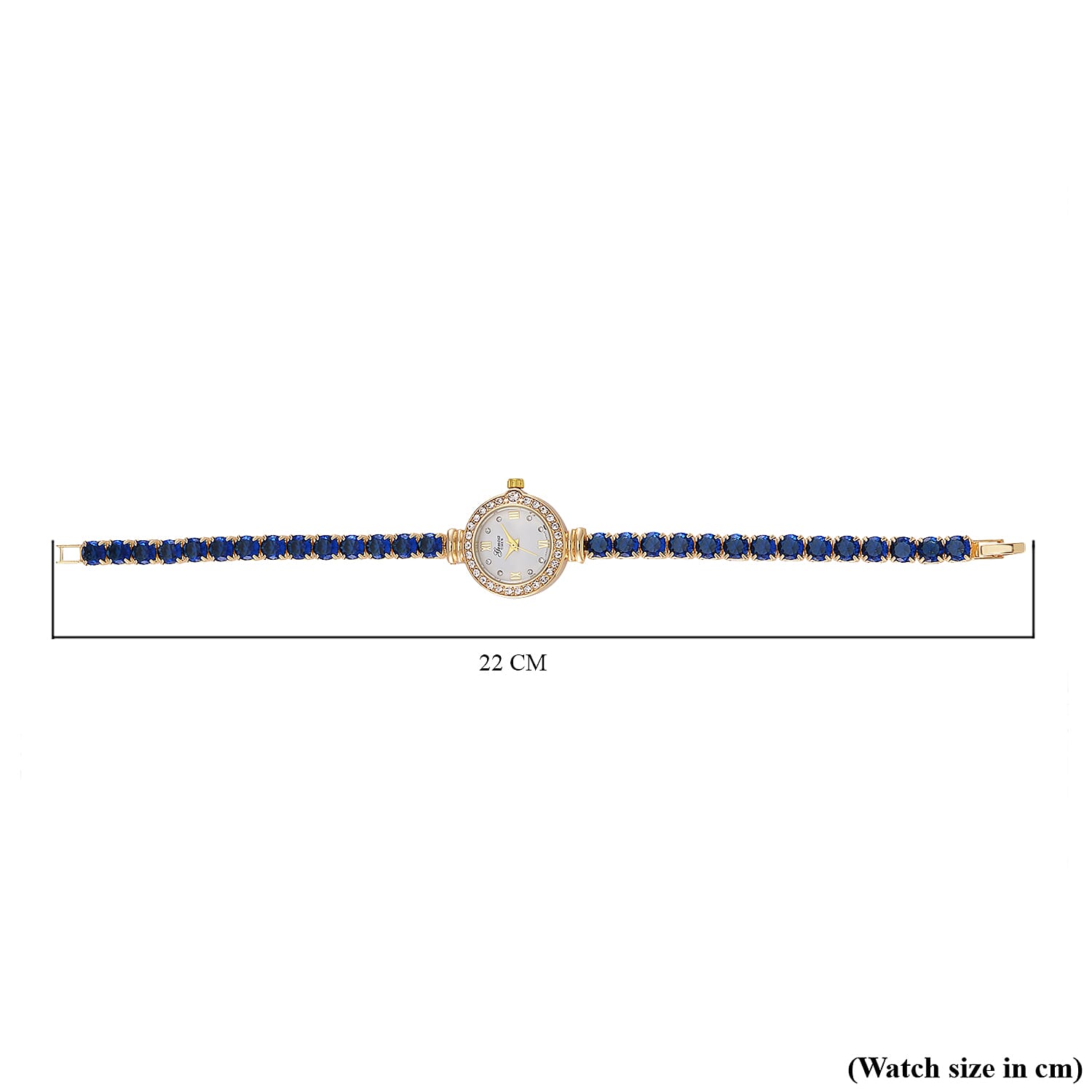 GENOA - Japanese Mov, 3 ATM, Blue CZ-White Crystal Watch GENOA - Japanese Mov, 3 ATM, Blue CZ-White Crystal Watch