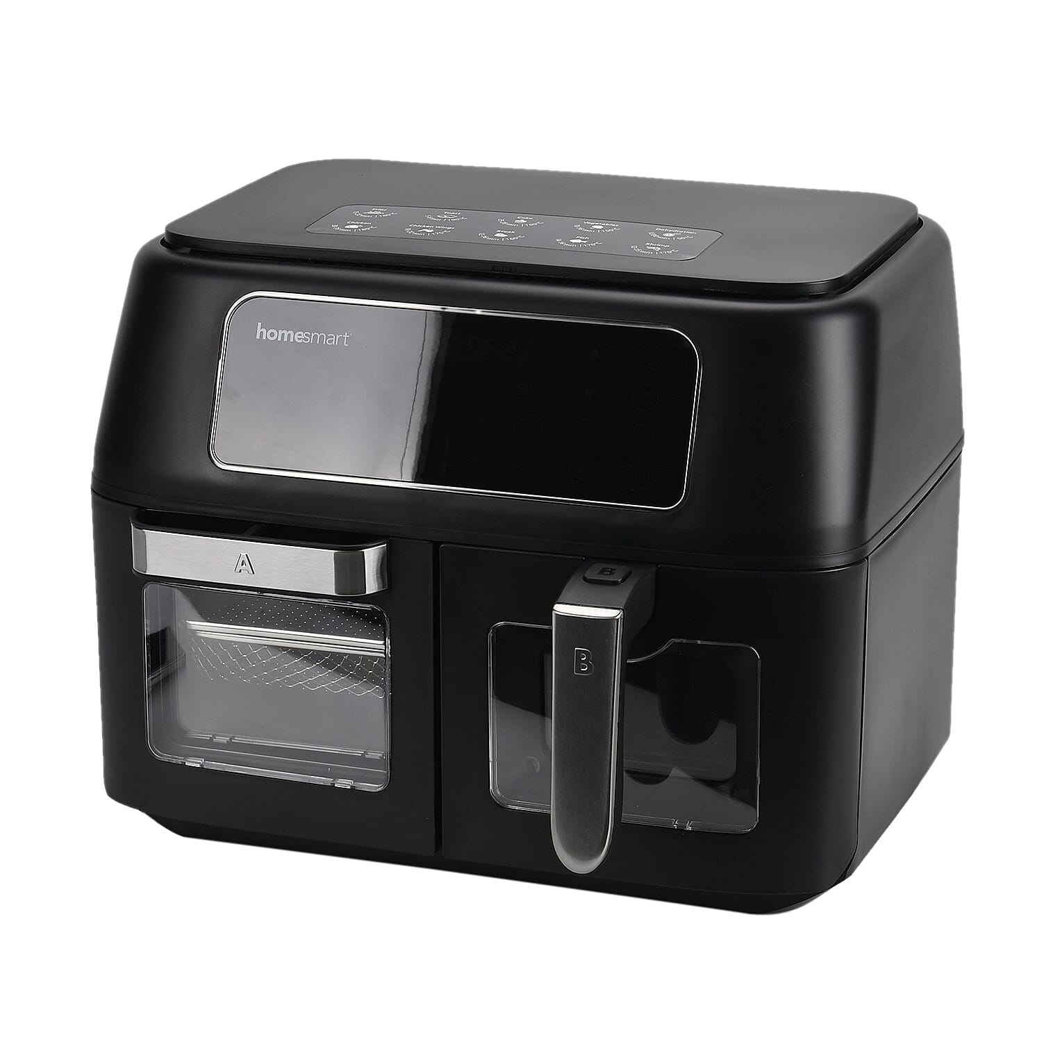 Complete Meal Solution Air Fryer - Dual Draw PLUS Shelves with Digital Touch Screen -  Air Fry, Roast, Bake, Grill, Caserole (Size 40 x31 cm) - Black