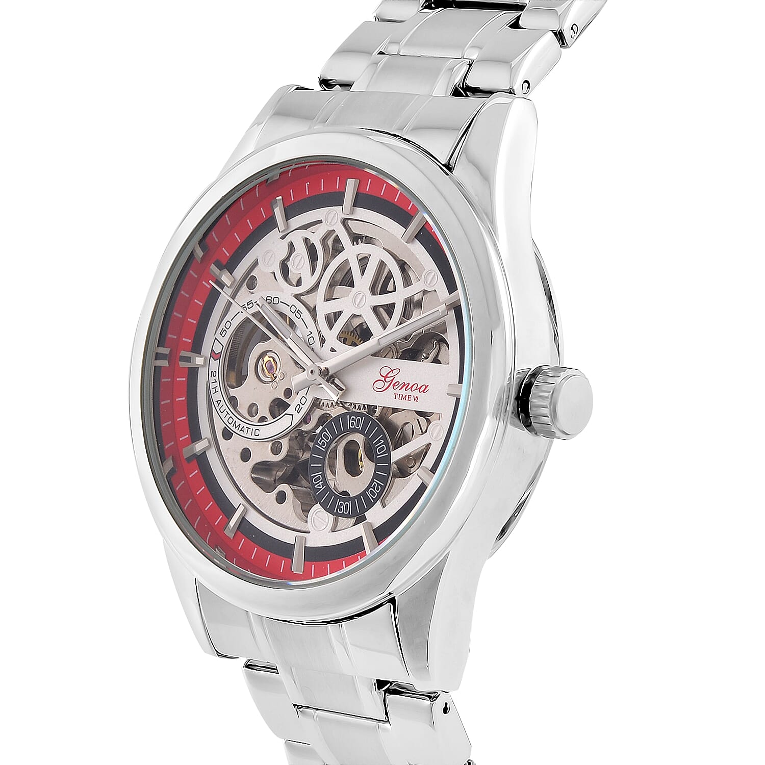 Limited Edition - Genoa Time V2 Automatic Movt, Skeleton Dial Crystal Studded Watch