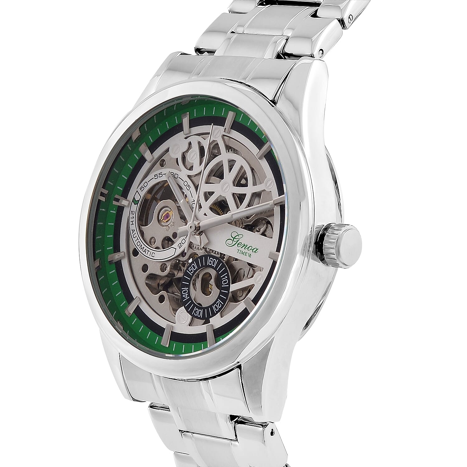Limited Edition - Genoa Time V2 Automatic Movt, Skeleton Dial Crystal Studded Watch