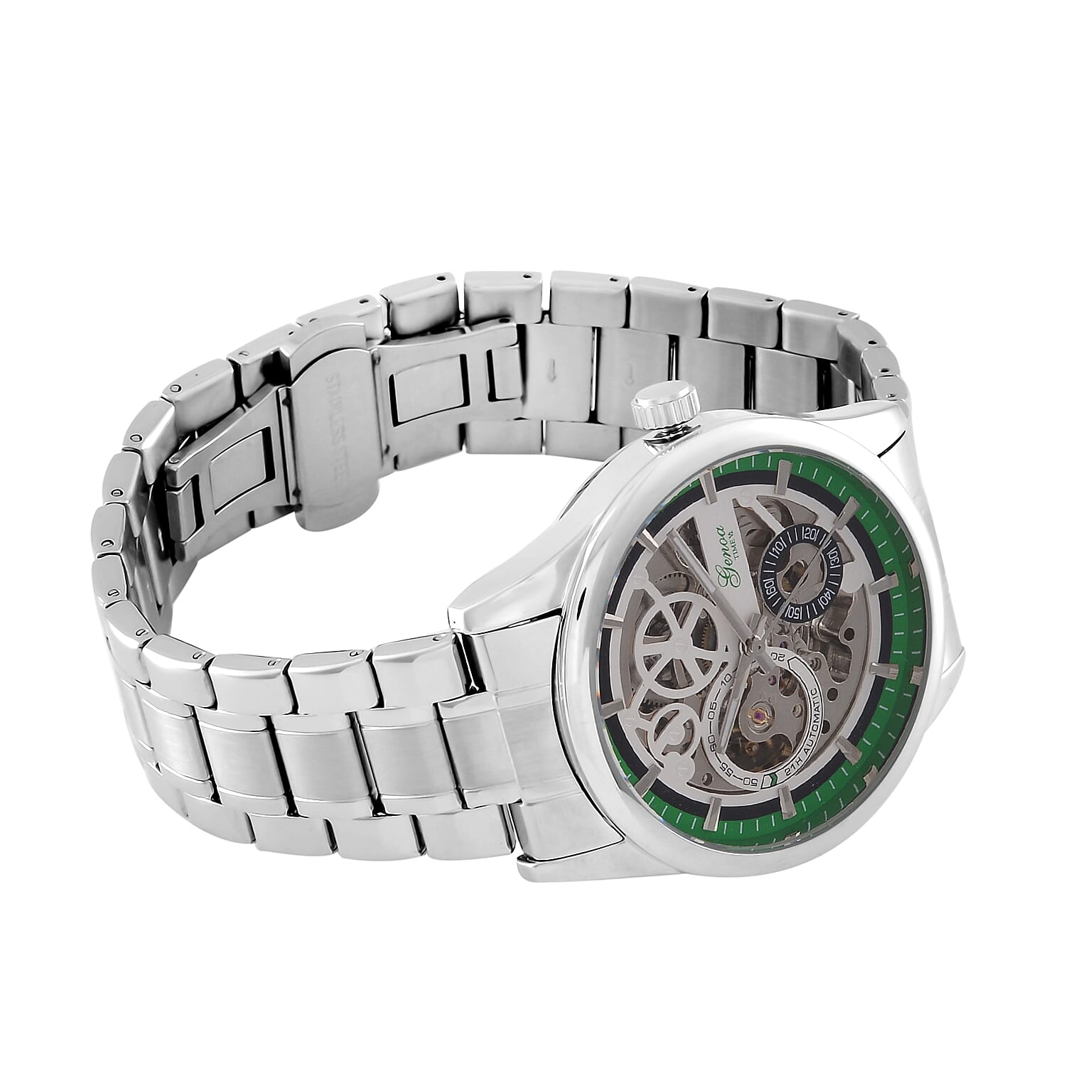 Limited Edition - Genoa Time V2 Automatic Movt, Skeleton Dial Crystal Studded Watch