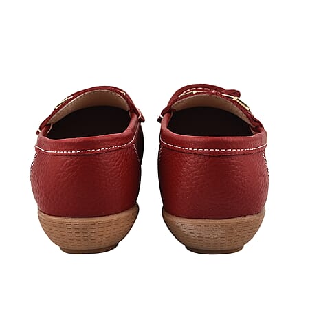 Jo & Joe Ladies IPANEMA Smooth Leather Wedge Loafer (Size 7) - Dark Red