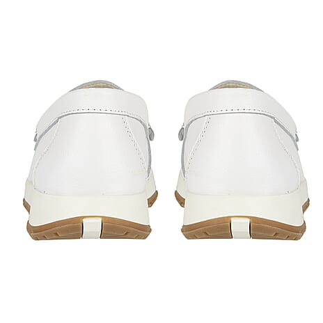 Jo & Joe Ladies IPANEMA Smooth Leather Wedge Loafer (Size 8) - White
