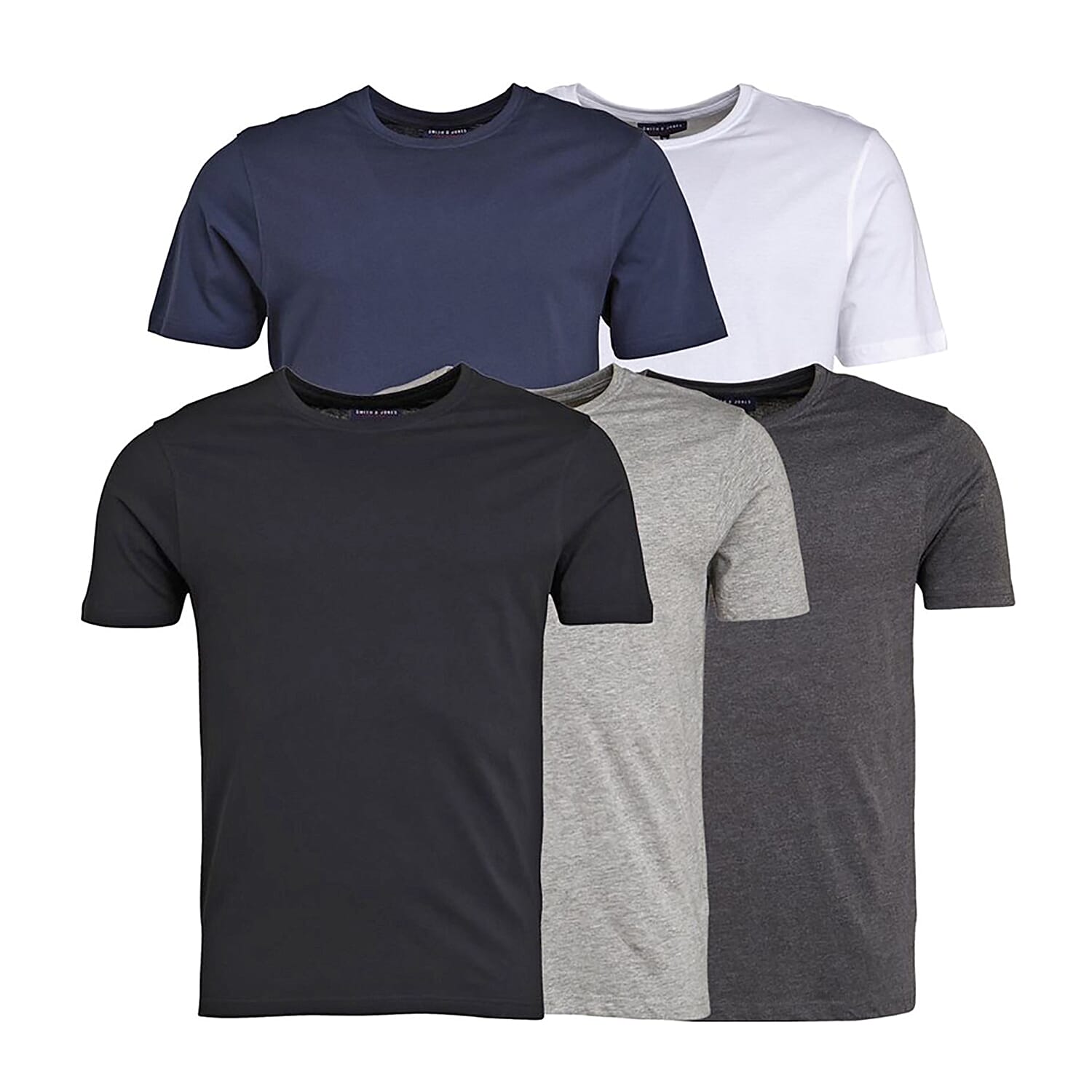 Pack of 5 - Smith & Jones Cotton Knitted Tee (Size L) - Grey