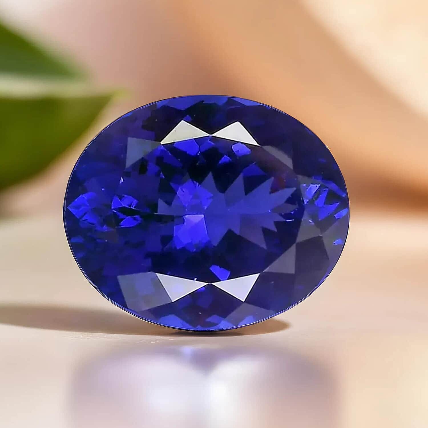 Certified and Appraised AAAA Tanzanite Loose Gemstone (Ovl Shape) 24.92 ct.