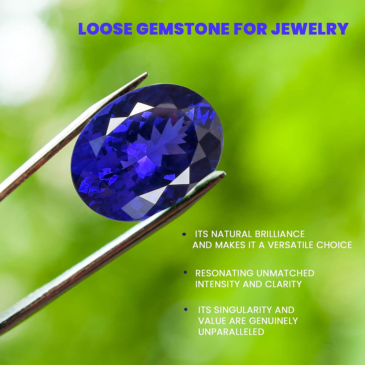 Certified and Appraised AAAA Tanzanite Loose Gemstone (Ovl Shape) 24.92 ct.