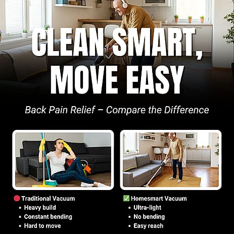 Homesmart Handheld and Floor Vacuum Cleaner - 400W Poweful Suction, Lightweight, Low Noise, 800ml Tank Capacity with Hepa Filter, 4M Long Cord Length - Blue