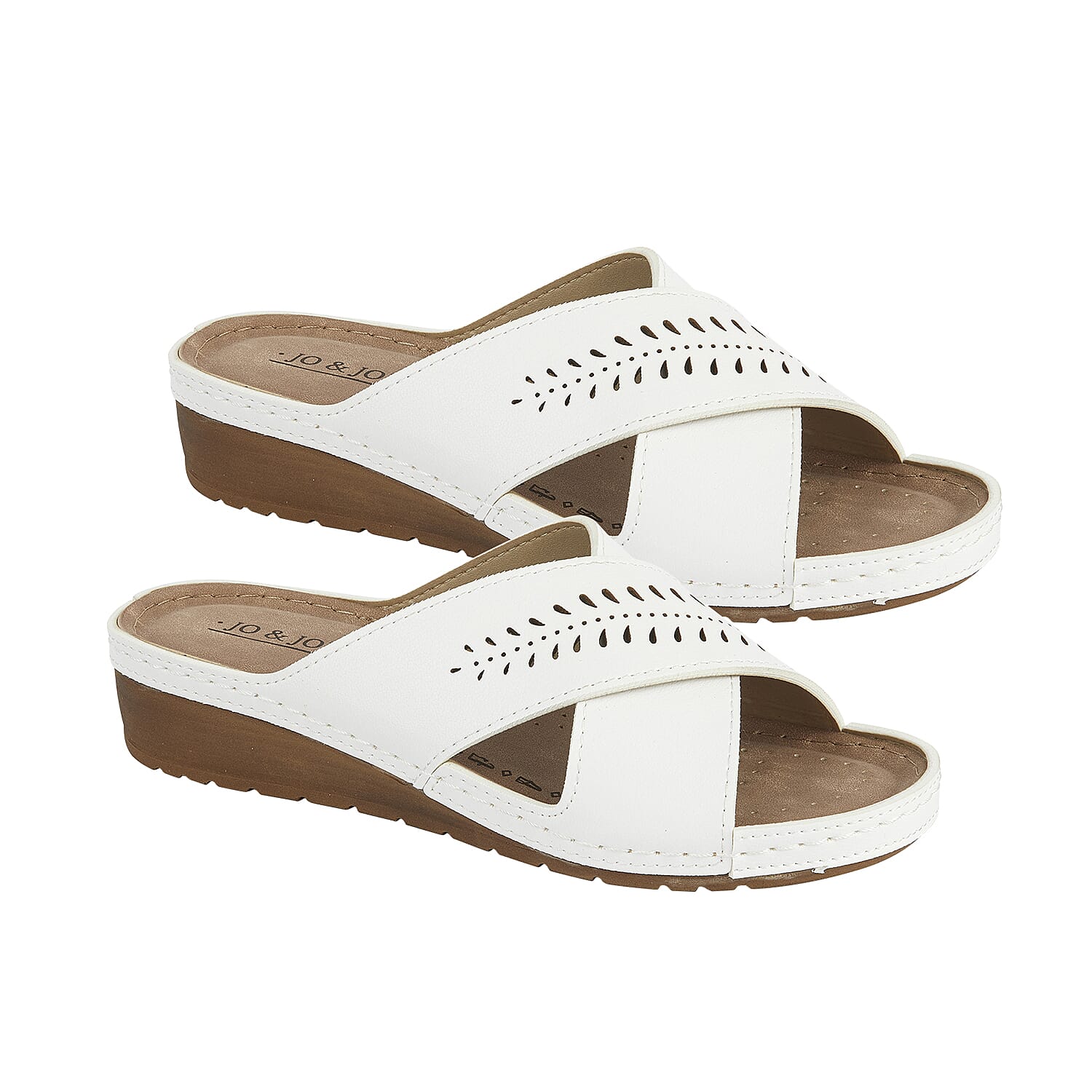 Jo & Joe SARDINIA Lightweight Wedge Mule Ladies Sandal (Size 3) - White