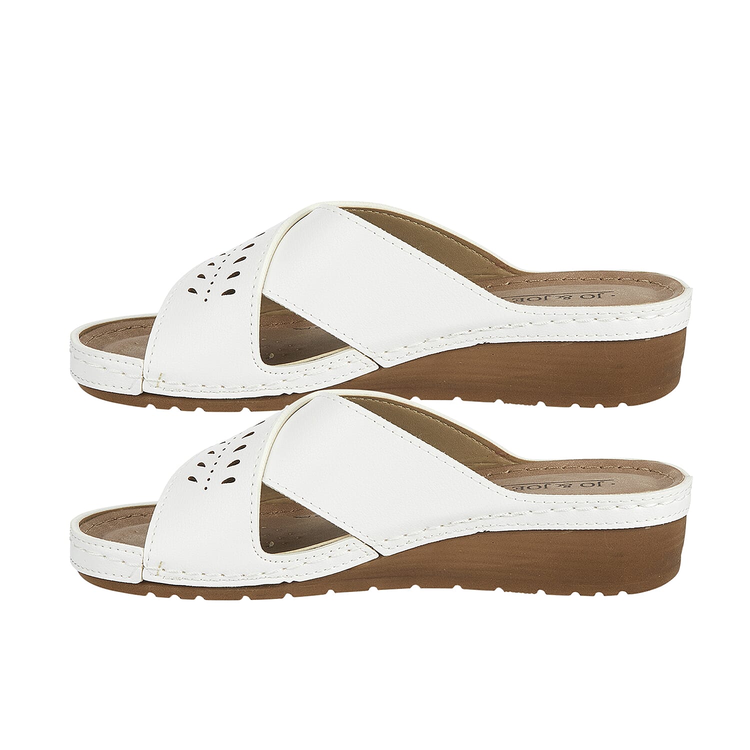 Jo & Joe SARDINIA Lightweight Wedge Mule Ladies Sandal (Size 3) - White