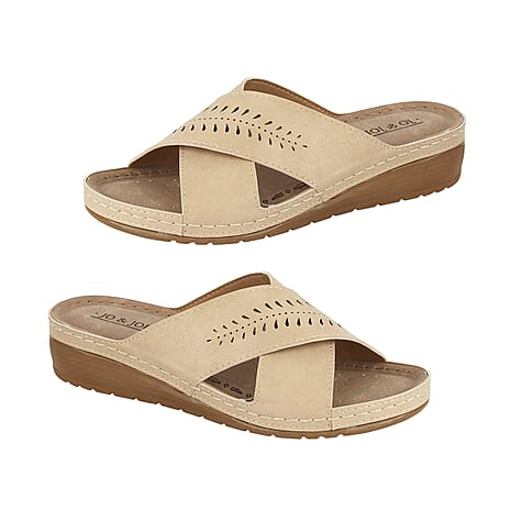 Jo & Joe SARDINIA Lightweight Wedge Mule Ladies Sandal (Size 5) - Gold