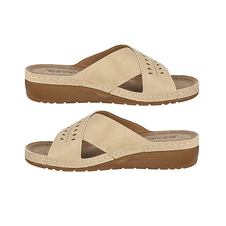 Jo & Joe SARDINIA Lightweight Wedge Mule Ladies Sandal (Size 5) - Gold