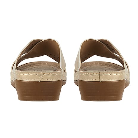 Jo & Joe SARDINIA Lightweight Wedge Mule Ladies Sandal (Size 5) - Gold