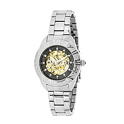 Empress Godiva Automatic Movement Black Dial 10 ATM Water Resistant Ladies Watch in Stainless Steel