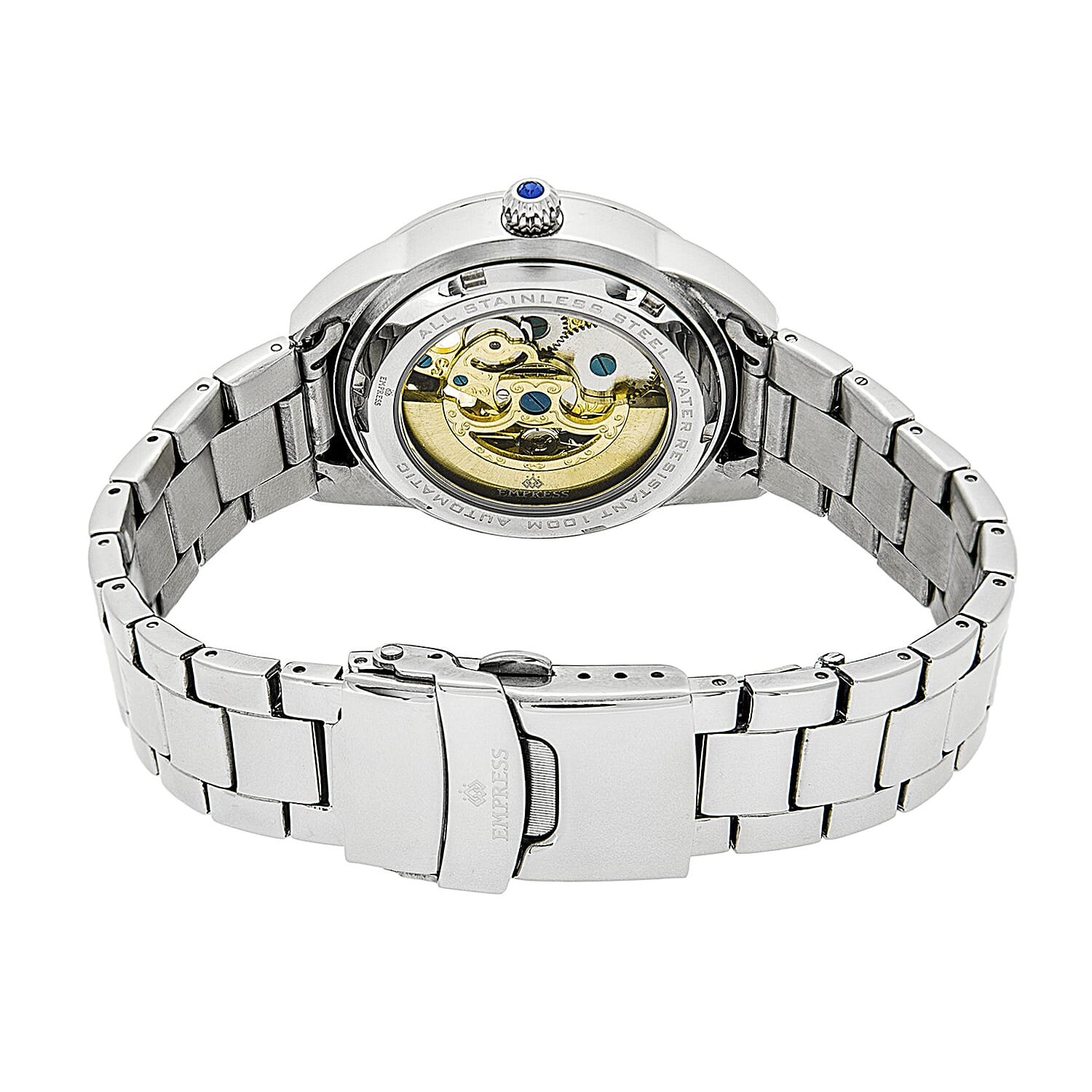 Empress Godiva Automatic Movement Black Dial 10 ATM Water Resistant Ladies Watch in Stainless Steel