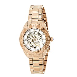 Empress Godiva Automatic Movement White Dial 10 ATM Water Resistant Ladies Watch in Rose Gold