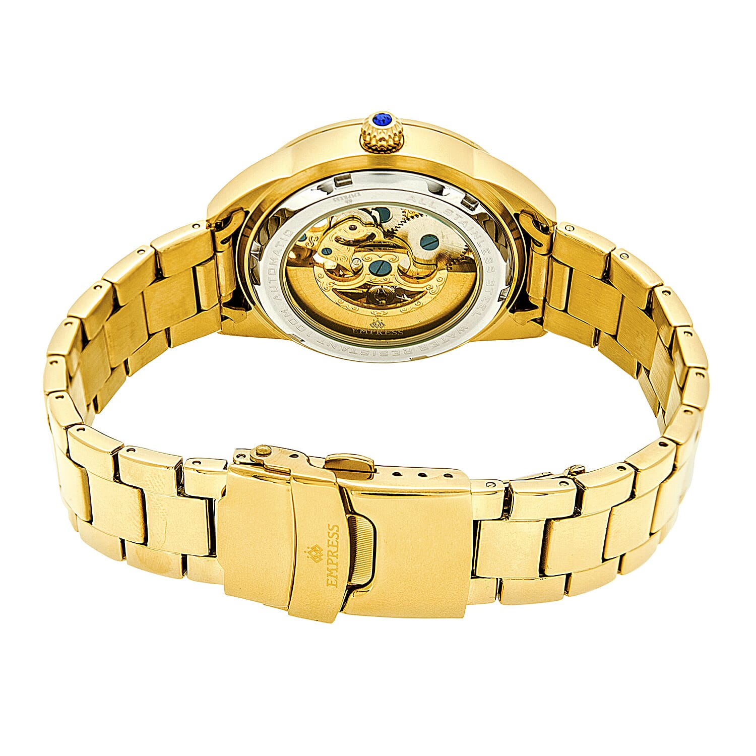 Empress Godiva Automatic Movement White Dial 10 ATM Water Resistant Ladies Watch in Yellow Gold