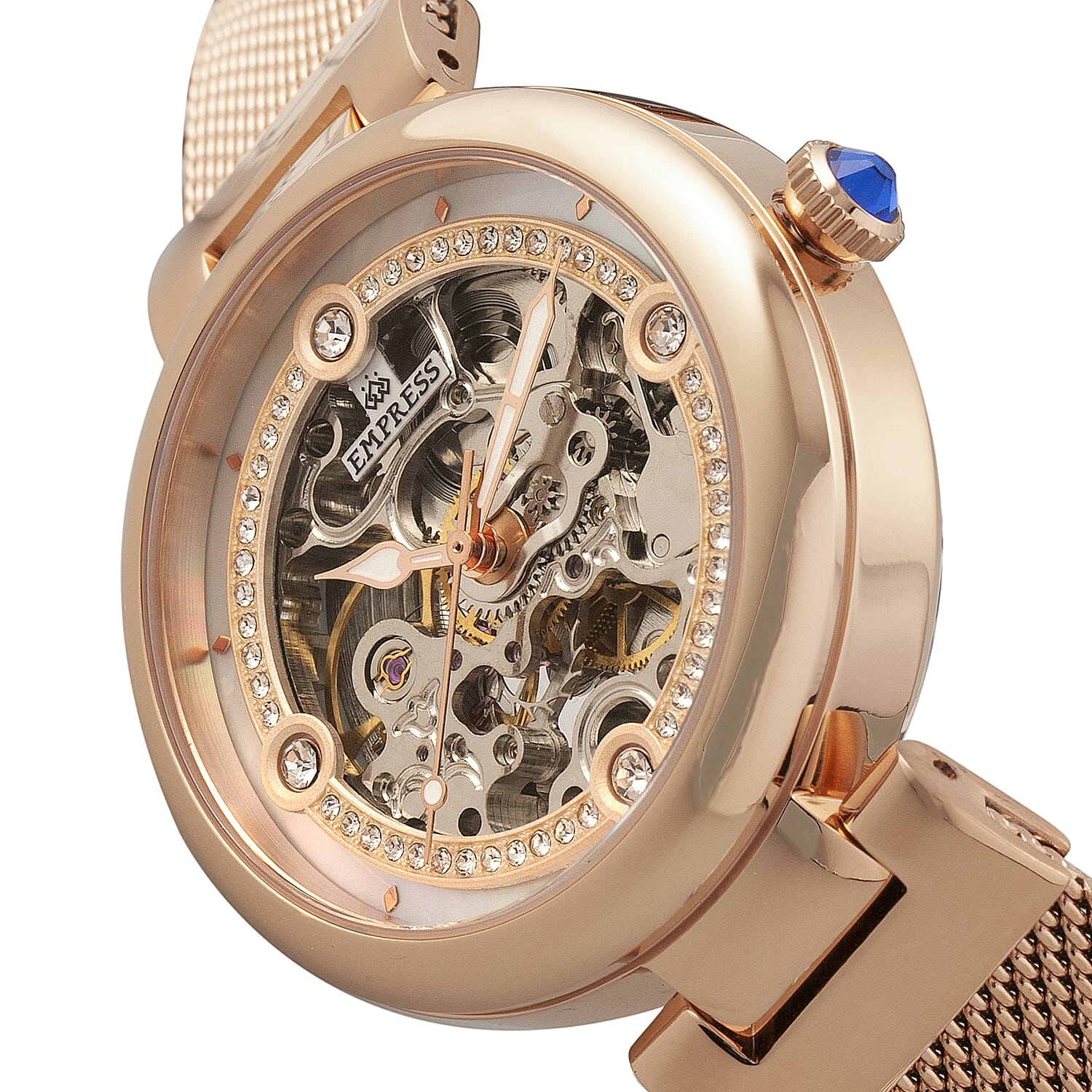 Empress Adelaide Automatic Movement White Dial 5 ATM Water Resistant Ladies Watch in Rose Gold Tone