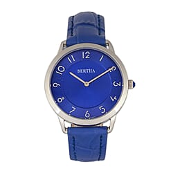 Bertha Abby Womens Watch in Blue Genuine Leather Strap