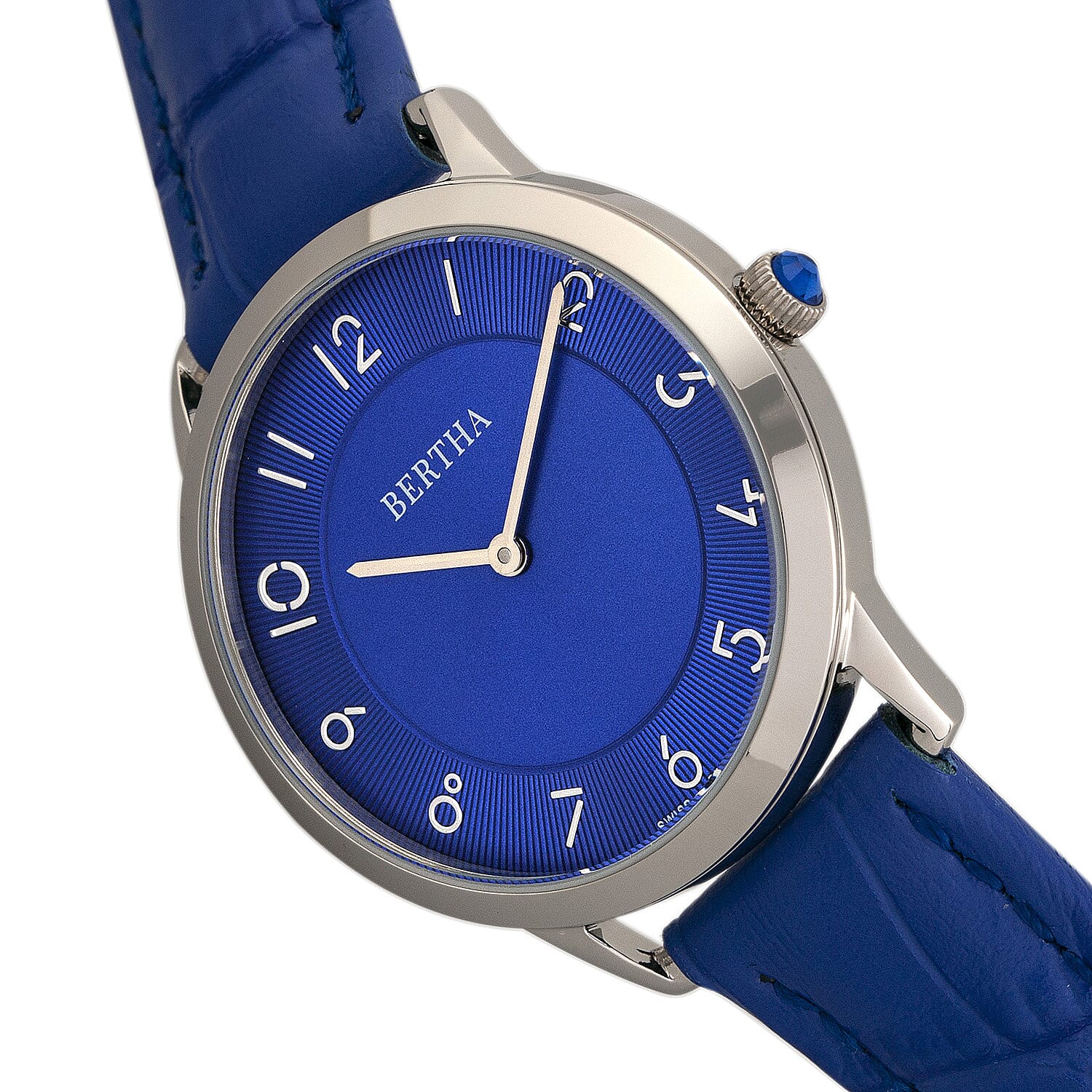 Bertha Abby Womens Watch in Blue Genuine Leather Strap