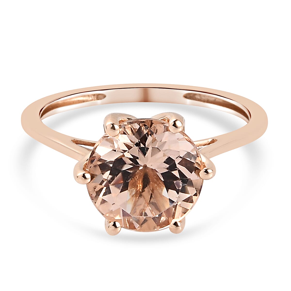 NY Close Out 14K Rose Gold AAA Morganite Solitaire Ring 2.34 Ct.