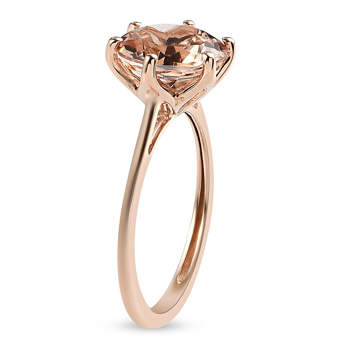 NY Close Out 14K Rose Gold AAA Morganite Solitaire Ring 2.34 Ct.
