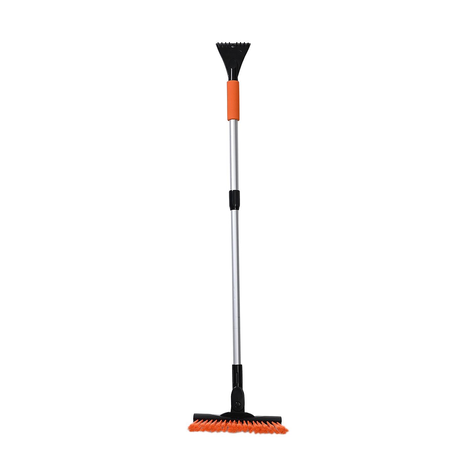 Retractable Snow Brush and Ice scraper with Extendable handle from 80 to 114 cm - Orange - Black
